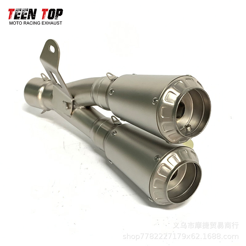 Motorcycle Modified Dual Exhaust Pipe Tailpipe for Zongshen 800, 450Sr, Huanglong 250, Cbr250 Universal Model