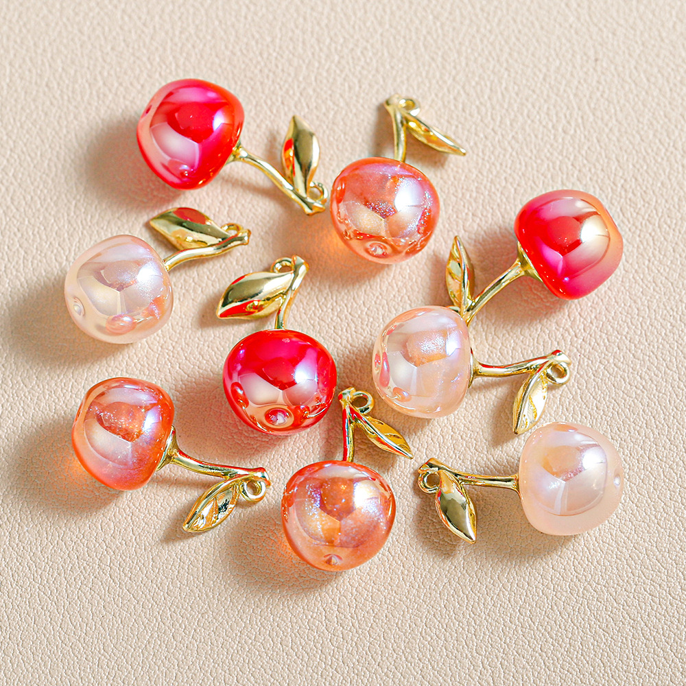 1 Piece Plastic Resin Cherry Pendant DIY Ornament Accessories display picture 3