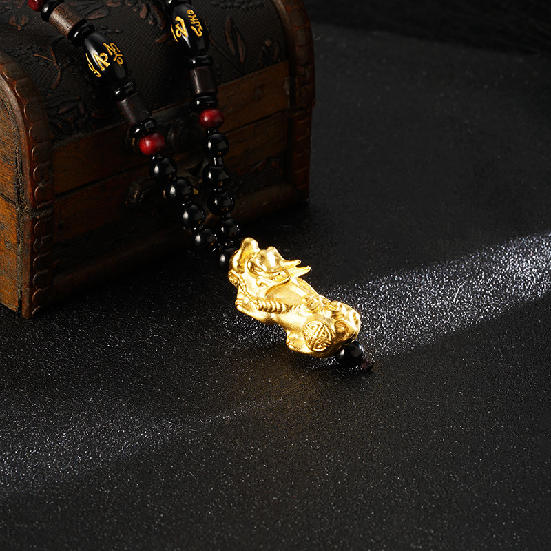 Collar de cuentas de oro para hombres y mujeres Lucky joyería antigua chapada en oro Yiwu venta al por mayor sala de joyería caliente