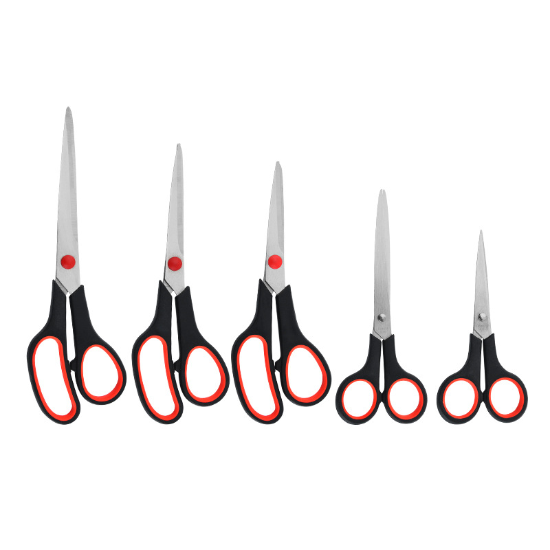 Tarjeta azul tijeras de goma y plástico tijeras de acero inoxidable para el hogar tijeras pequeñas tijeras de corte de papel hecho a mano corte de hilo tijeras de goma de cocina