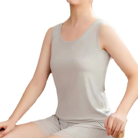 Factory direct fat sister large version 200kg can wear ice silk vest comfortable U-collar leisure cool summer home
