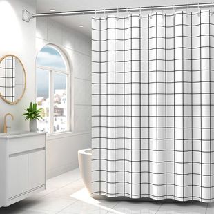 Bathroom Shower Curtain Set, No-Drill Waterproof Fabric, Magnetic Bath Curtain, Bathroom Curtain, Door Curtain, Partition Curtain, Shower Curtain