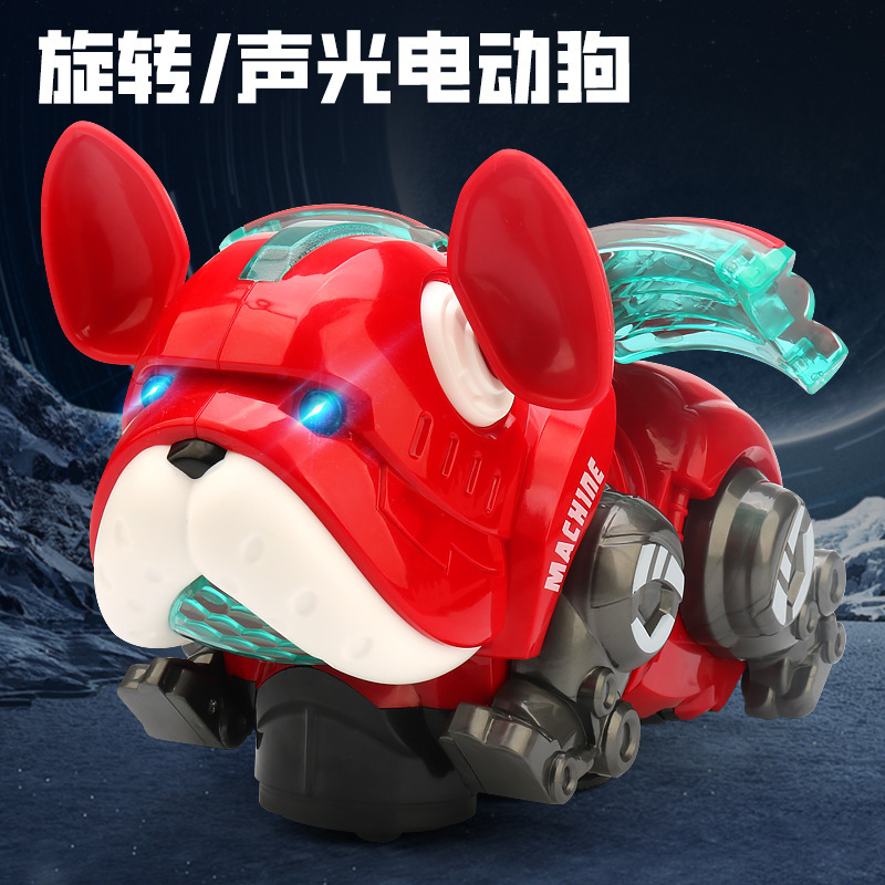 Douyin mismo tipo de perro violento eléctrico, luz universal, música giratoria, 360 °, tienda de juguetes de celebridades de Internet para niños al por mayor
