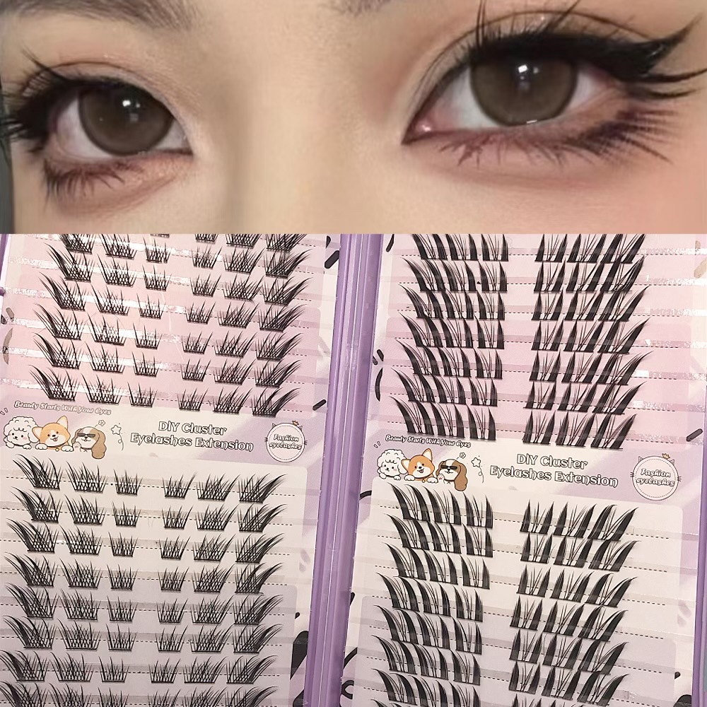 Serie de pestañas postizas transfronterizas Libro de pestañas de comercio exterior Pestañas postizas en inglés completas Pestañas postizas de gran capacidad, pelo segmentado de un solo racimo