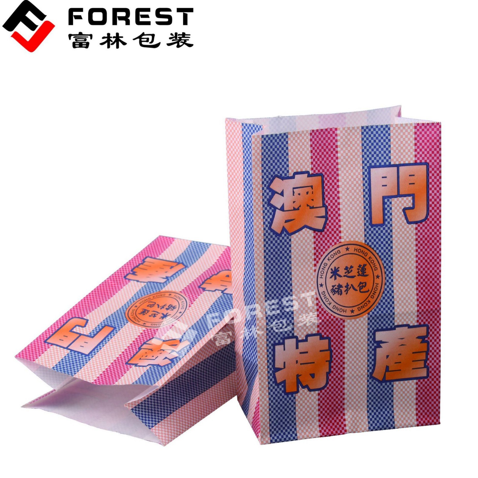 纸袋厂家生产牛皮纸早餐袋西点包装袋烘培面包方底食品纸袋防油