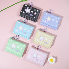 新款錢包短款純色時尚女士 跨境多功能搭扣pu手拿包包批發wallets