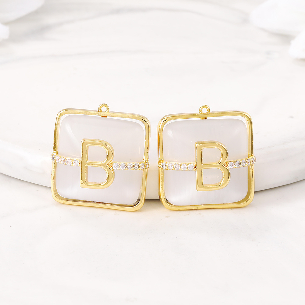 Manufactor wholesale Partially Prepared Products Jewelry parts Material Science Metal Opal square Pendant diy Necklace, earring, pendant
