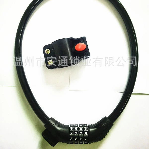 Велосипедный замок горный велосипед 4-значный кодовый замок цепной замок электромобиль стальной тросовый замок Велосипедное противоугонное оборудование для верховой езды