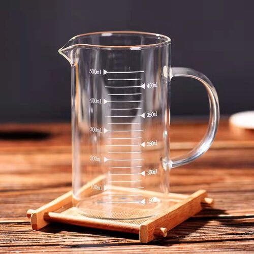 High borosilicate heat-resistant glass measuring cup, beaker, milk cup, breakfast cup, microwave, induction cooker, heating