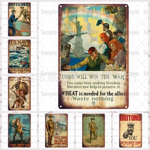 World War II retro tin painting Amazon tremolo international independent station factory direct supply Custom