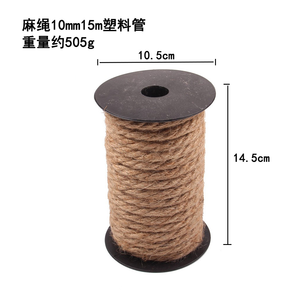 Cuerda de cáñamo de protección del medio ambiente, cuerda hecha a mano de bricolaje, decoración, embalaje, etiqueta, cuerda de cáñamo 1mm-20mm, varias especificaciones de grosor