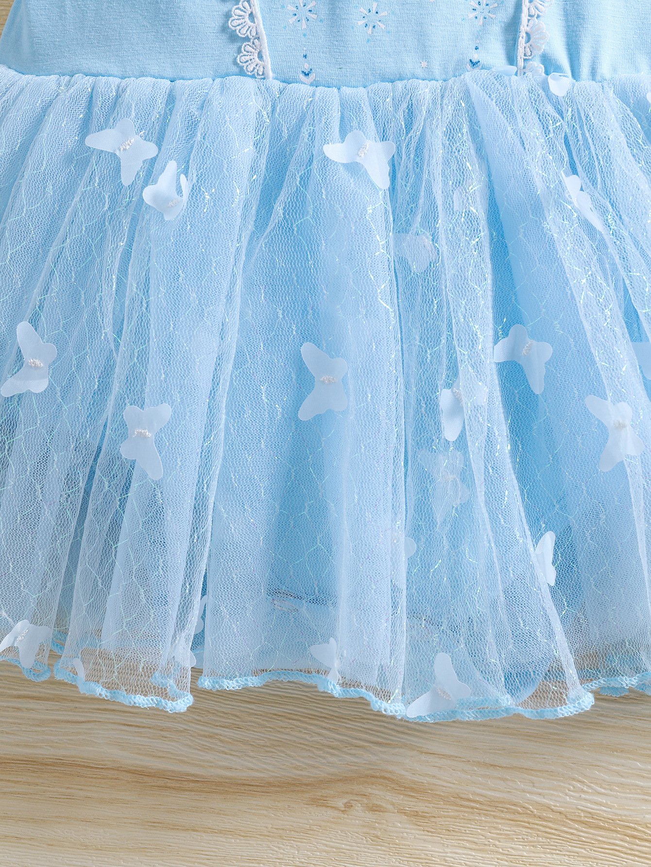Niñas comercio exterior nuevo estilo Frozen Princess Aisha escalada bebé azul mariposa falda tutú mameluco