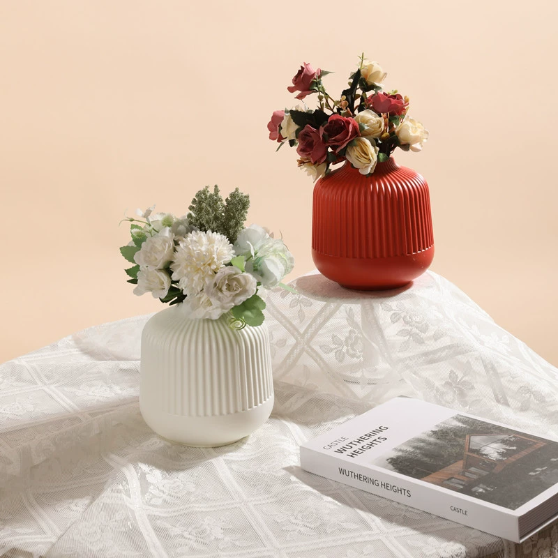 Искусственная ваза украшение Европейская пластиковая ваза простая композиция из свежих цветов современная простая ваза оптом