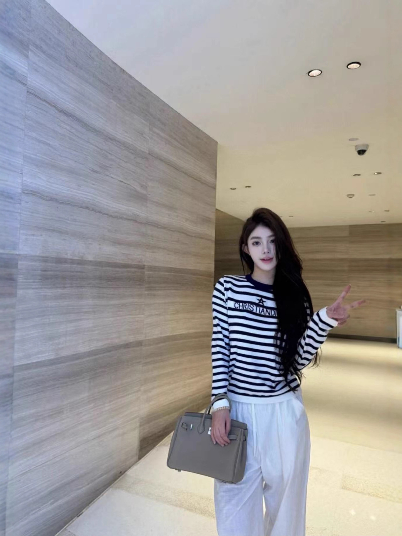 High version of D's correct letter lucky star striped long sleeves
