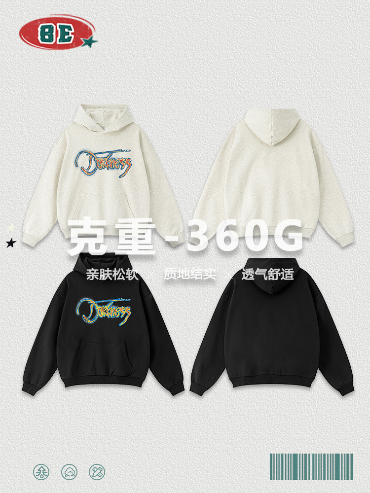 Be Hombres| 2025 otoño americano pesado casual versátil chaqueta de impresión de imagen térmica chaqueta con capuz para hombre