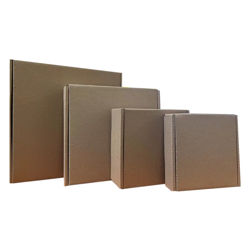 En stock caja de avión cuadrado extra duro E corrugado papel Kraft embalaje expreso embalaje de cartón soporte pequeño lote