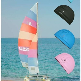 Adult Swimming Cap Pu Layer Waterproof Elastic Comfortable Unisex Swimming Cap Can Be Customized with Logo Trendy Print