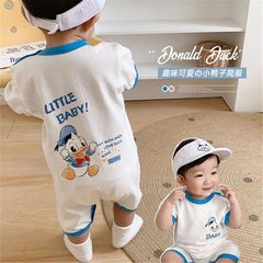 嬰幼兒短袖連體衣服男女寶寶夏裝可愛超萌卡通半袖夏季哈衣薄款潮