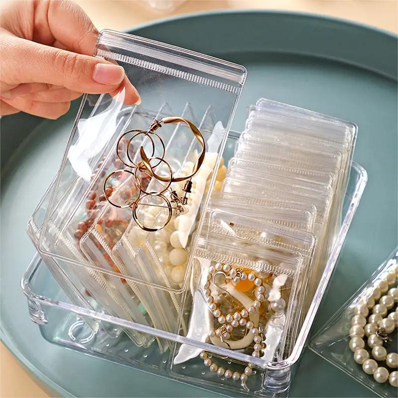 D 15748 PVC thick clear jewelry zipper bag PVC 加厚透明首饰