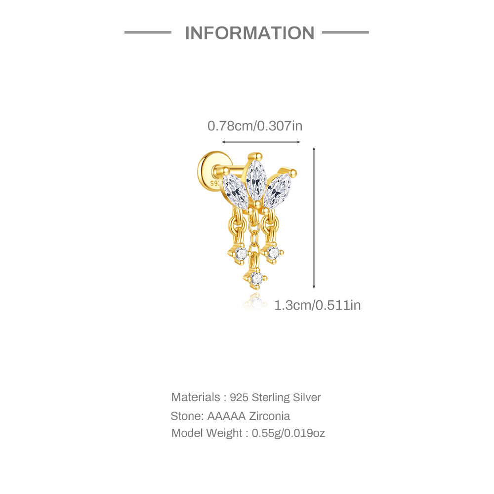 1g Weight Zircon Inlay Material Ear Studs Classification Ear Cartilage Rings & Studs Piercing Type 1 Piece Quantity Daily Occasion 925 Sterling Silver Material Geometric Pattern All Seasons Season Unisex Gender Elegant, Simple Style Style 1 Piece Ear Cartilage Rings & Studs Elegant Simple Style Geometric 925 Sterling Silver Zircon Ear Cartilage Rings & Studs 8