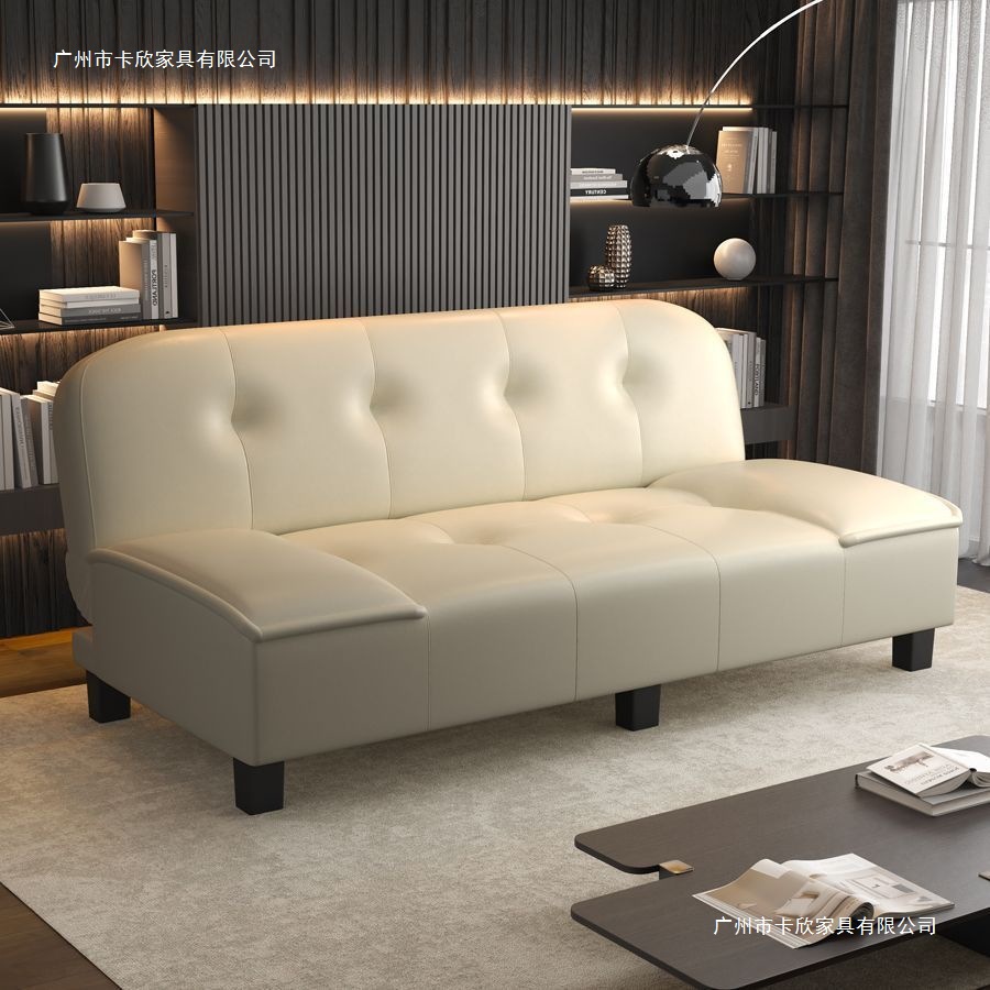 Foldable Dual-Purpose Fabric Sofa Bed Removable and Washable Office Rental Simple Sand Multi-Functional Folding Sofa Bed