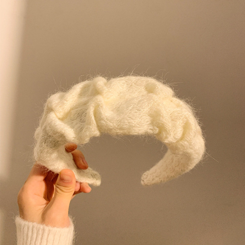 フレンチネットセレブヘアバンドヘアピンつば広レトロ秋冬帽子多用途ハイエンドソリッドカラーヘッドバンド洗顔ヘアアクセサリーファッション