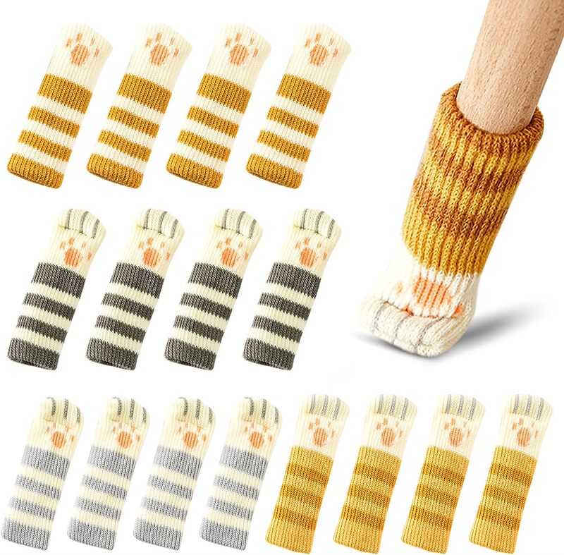 Cross-border cat claw knitted table chair foot cover wooden floor chair leg cover protective cover furniture leg chair leg non-slip socks