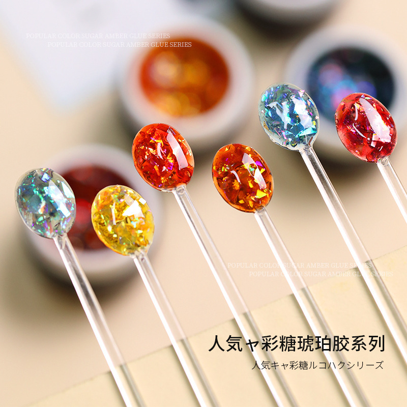 Caramel Amber Gel 6 Color Nail Polish Gel 2023 Autumn and Winter New Ice Transparent Brown Amber Gel Japanese Style for Nail Shops