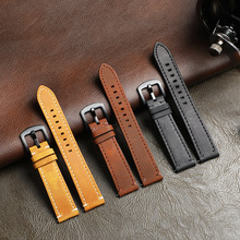 复古疯马皮智能表带18mm20mm22mm头层牛皮真牛皮开关快拆厂家批发
