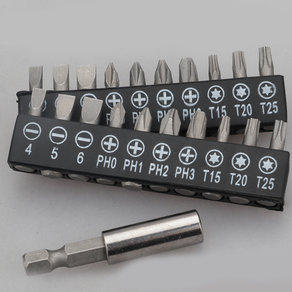 电动螺丝刀一字十字刀头 组合套装 充电钻批头11pc加延长杆 特价