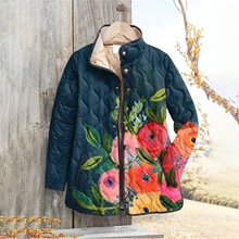 2025新款立领裥棉女卫衣 秋冬纽扣女式渐变棉服卫衣