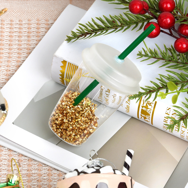 クリスマス装飾手作りクリエイティブ塗装ガラスペンダントケーキ飲料食品造形ペンダントクリスマスツリーペンダント|undefined