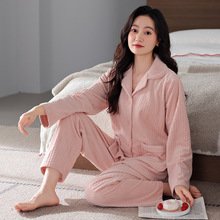 秋冬海岛绒睡衣女加绒冬季保暖高档加大码珊瑚绒可外穿家居服舒适