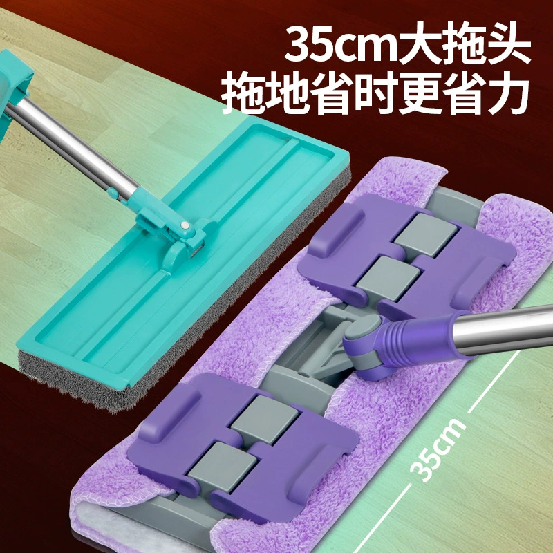 [家用平板夹毛巾拖把干湿两用免手洗拖布瓷砖木地板可旋转一擦即净]