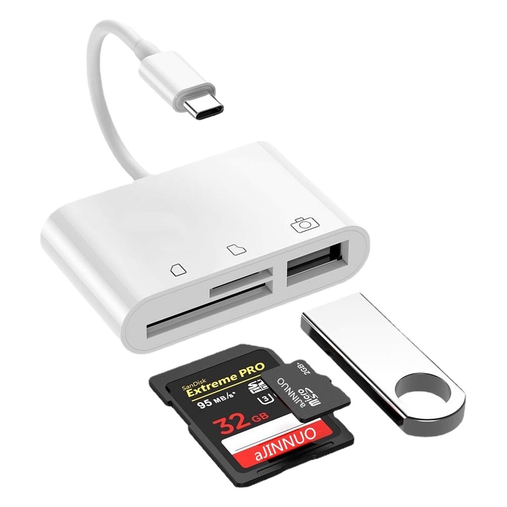 3 en 1 teléfono móvil computadora lector de tarjetas de memoria USB tarjeta tf tarjeta SD Android otg multifunción type-c hub