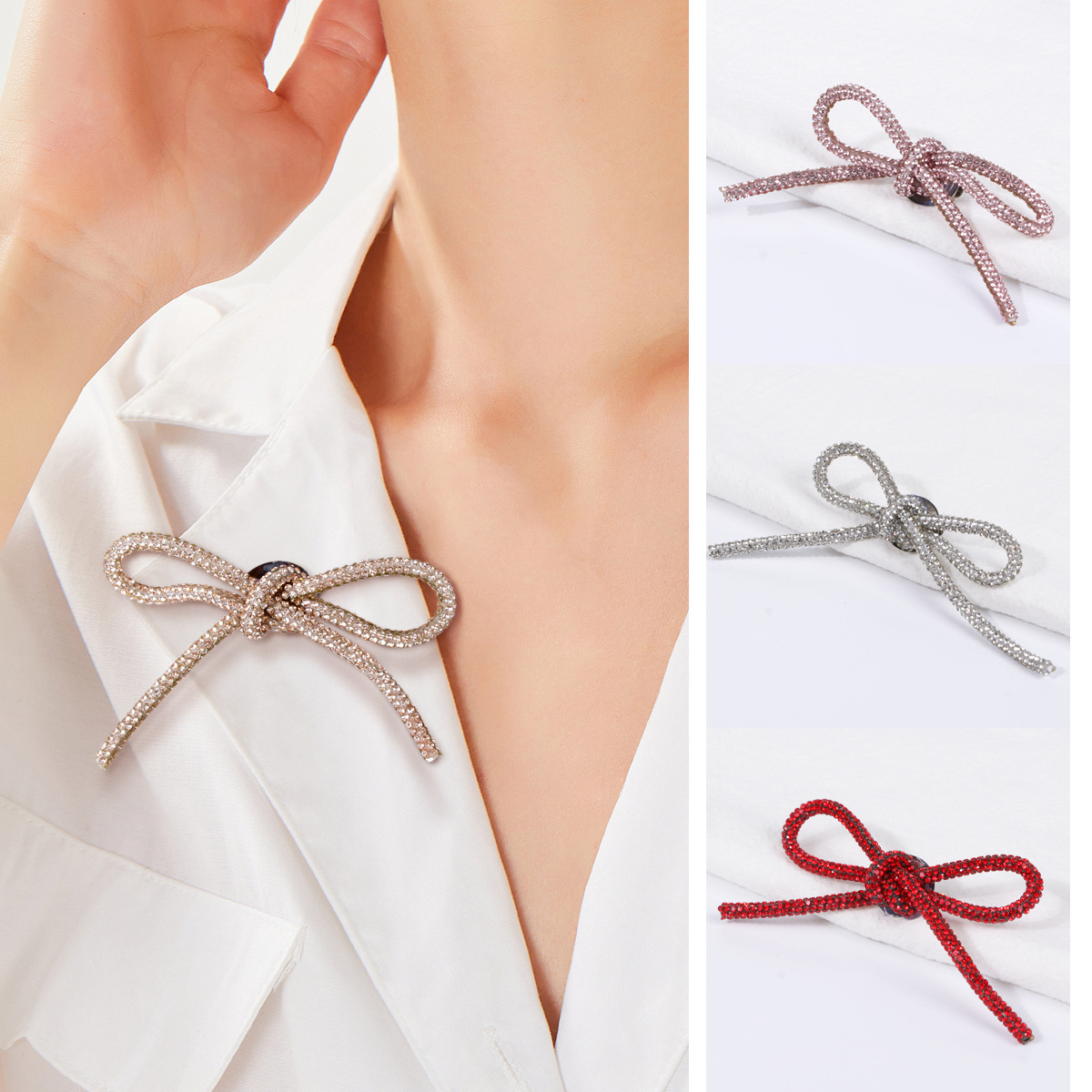 Casual New Diamond Cut Out Bow Hairpin Accessories Ins Versatile Bag DIY Decorative Jewelry Accessories