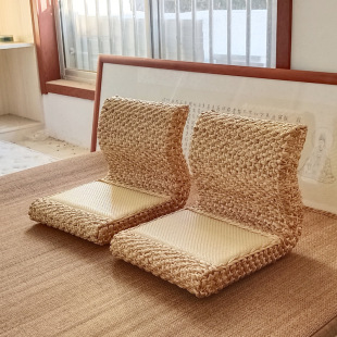 Back Chair rattan small chair stool futon tatami cushion straw woven bay window chair Japanese style short cushion leisure chair