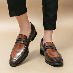 2025 Spring and Autumn Retro Casual Shoes Pointed Hair Stylist British Cross-border plus size Business Dress Shoes Wholesale