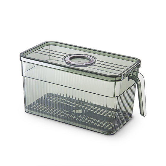Refrigerator Storage Box Kitchen Transparent Freezing Drain Preservation Box with Lid Large Capacity Food Plastic Thickened Storage Box
