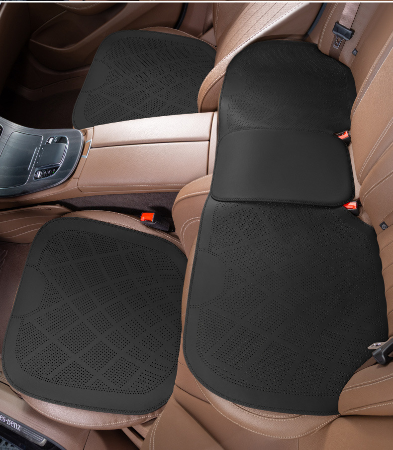 2025 new ultra-thin car seat cushion for all seasons universal nappa leather ventilated and breathable seat cushion advanced sense half cushion