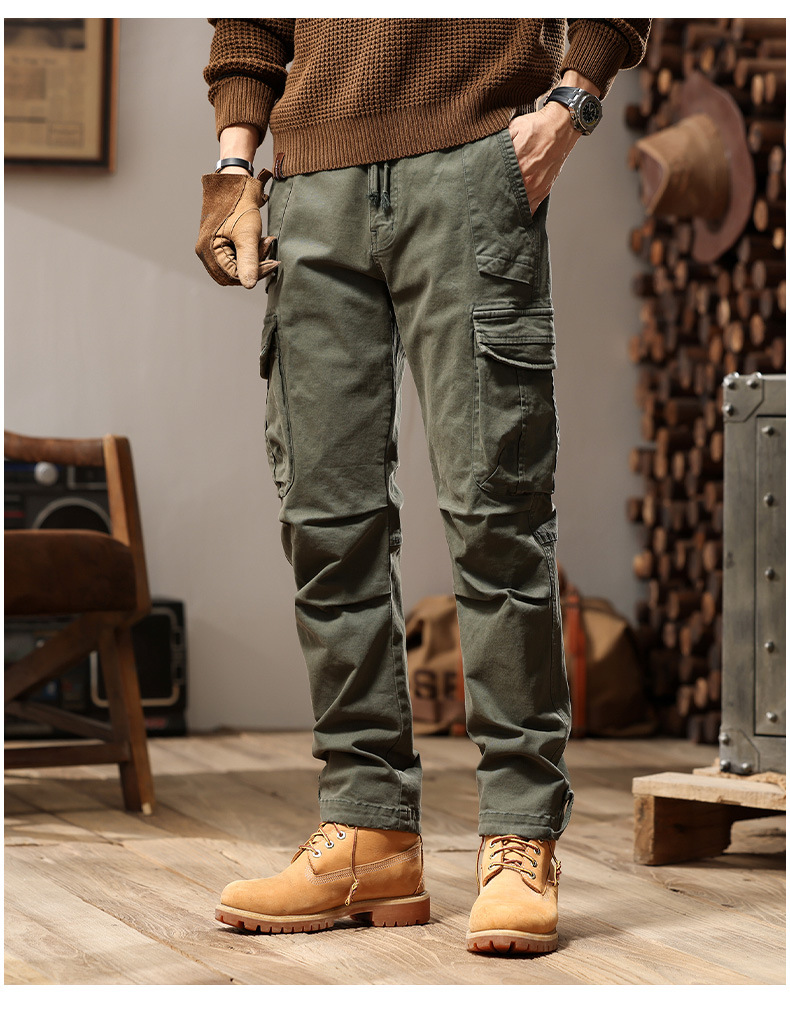 Men's Clothes Overalls Men's Autumn And Winter Outdoor Loose Bunched Feet Casual Pants Function Retro Long Pants_viptrois.com