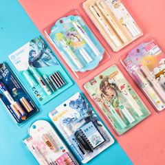 Hongqiang ink bag fountain pen primary school copybook students use to practice calligraphy cartoon nib ink bag positive posture pen set