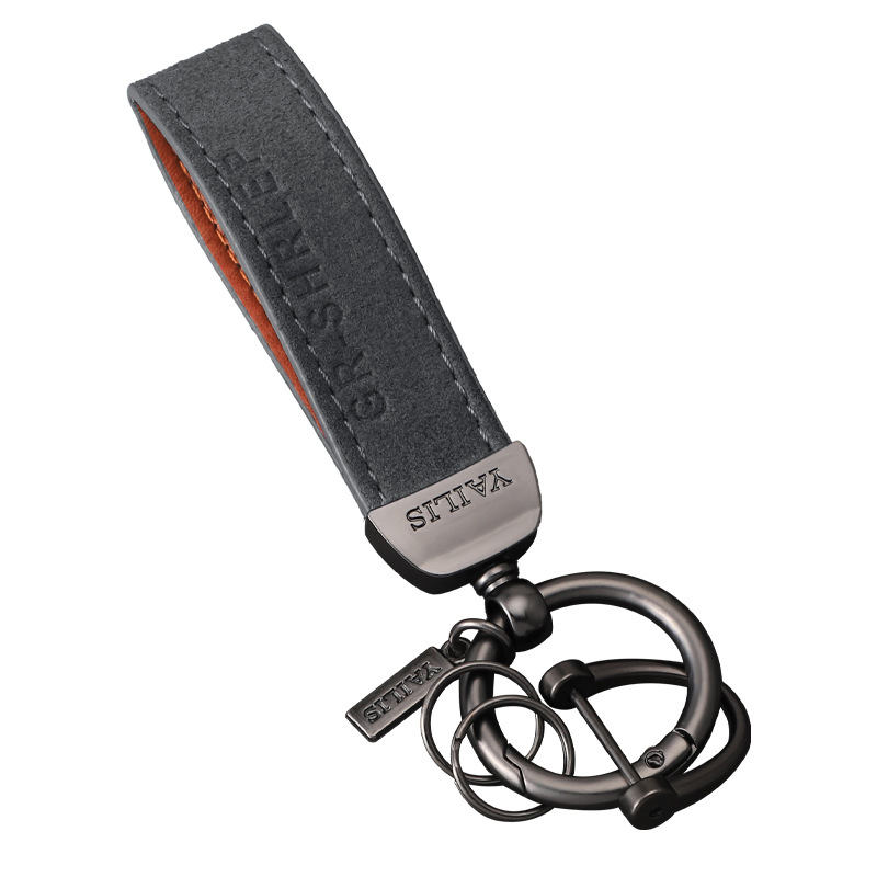 Llavero de coche 2023 nuevo anillo de herradura de motocicleta para hombres y mujeres colgantes anti-pérdida sensación avanzada y piel de ante duradera