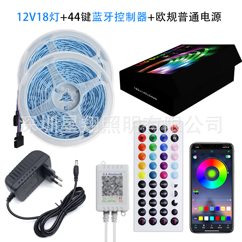 Transfronterizos rgb 44 teclas APP bluetooth banda de luz de música LED tira autoadhesiva 5050 atmósfera de baja presión banda de luz de vacaciones