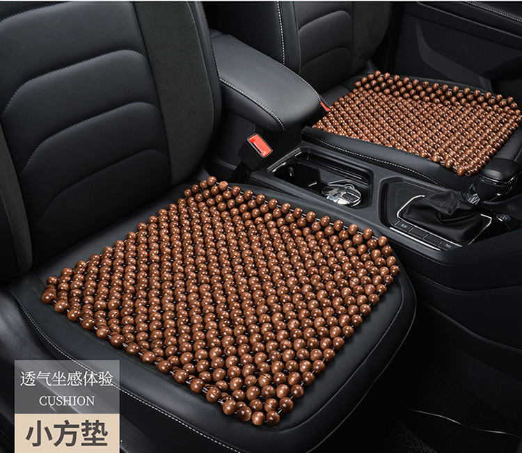 Wooden Beads Car Cushion Summer Cool Mat Ventilated and Breathable Single Beads Bottomless Cloth Small Man Waist Universal Summer Cushion