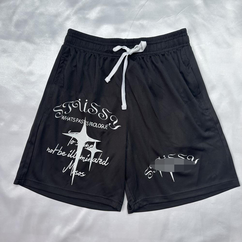 Stüssy Stussy Slogan Star Print Mesh Shorts American Street Fashion Brand Loose Breathable Sports Casual