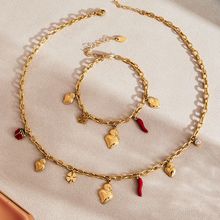 方糖爱心皇冠DIY项链手链 小辣椒滴油多配件跨境新品不锈钢首饰