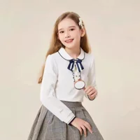 CUHK девушка из хлопка белая рубашка весна и осень белая девушка с длинными рукавами с кукольным воротником
