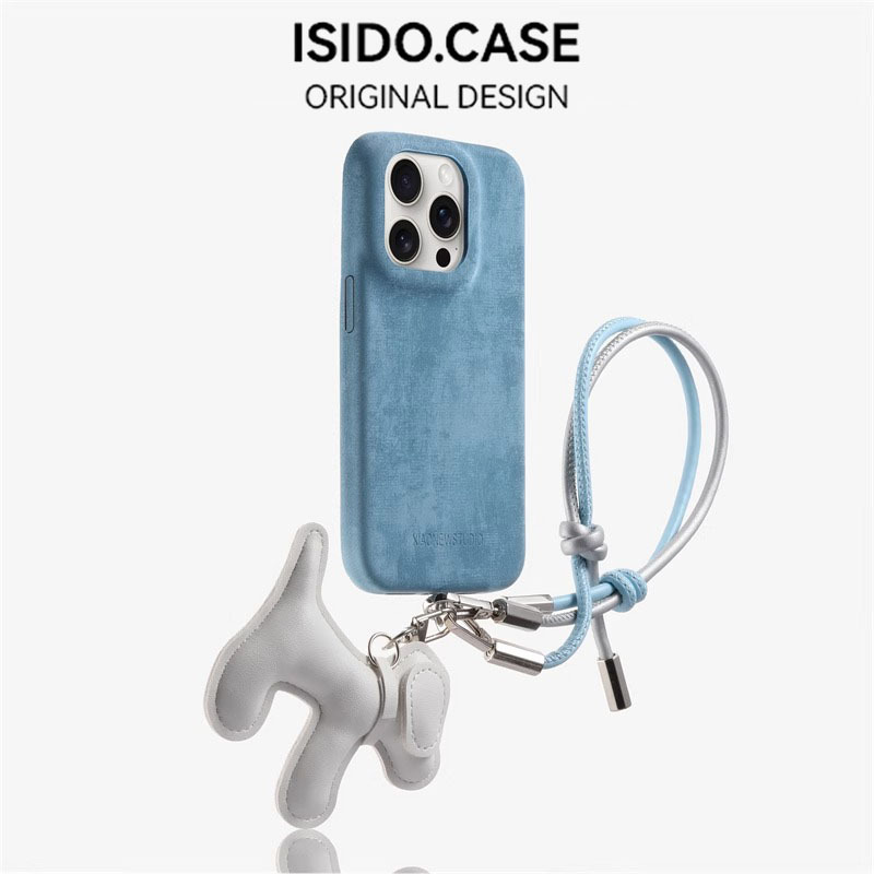 Estilo coreano ins franela de color sólido para iphone16ProMax cordón para cachorros 13 Apple 15 funda para teléfono móvil 14P hembra