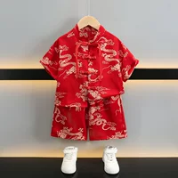 Детская Одежда для мальчиков Hanfu Детская летняя одежда костюм детский летний новый костюм в китайском стиле Tang одежда годовое платье